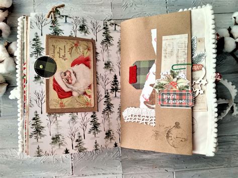 Christmas Themed Junk Journal Large Amazing Santa Journal Etsy