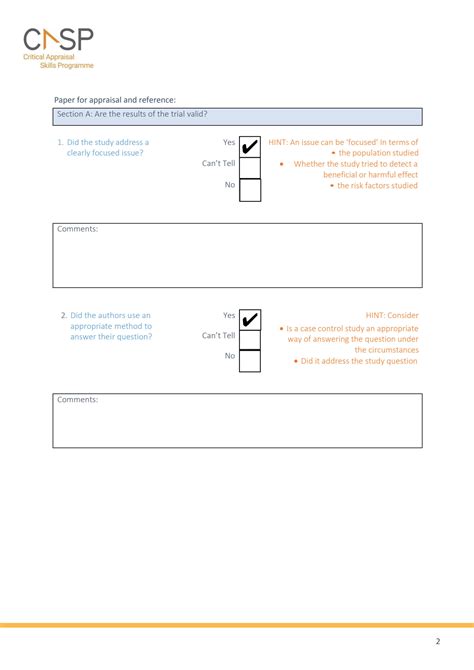 Solution Casp Case Control Study Checklist Fillable Form Studypool