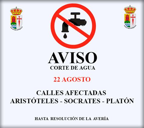 AVISO CORTE DE AGUA POR AVERIA Ayuntamiento de Ontígola