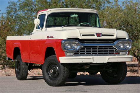 Super Rare 1960 Ford F 250 Custom Cab Styleside 4x4 Wfactory Lift Ac