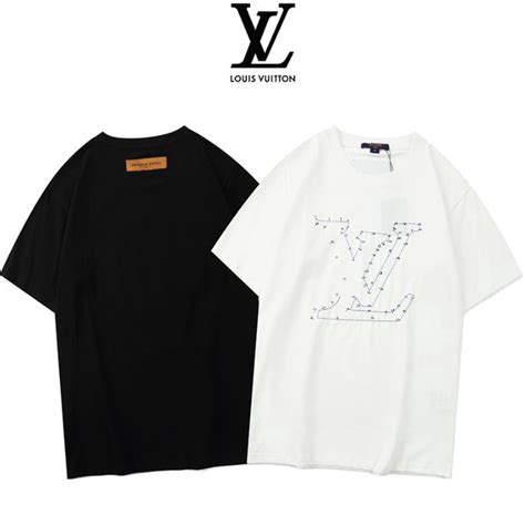 Lv Louis Vuitton Camiseta Unissex De Gola Redonda De Algodão Puro De