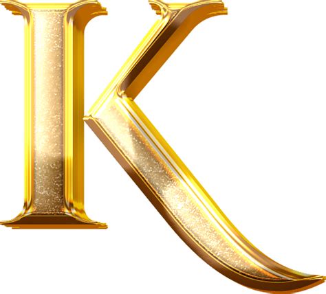 3d Gold Effect Letter K 21054564 Png