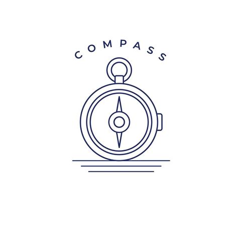 Compass Minimalist Monoline Art Logo Style Simple Modern Estate Logo