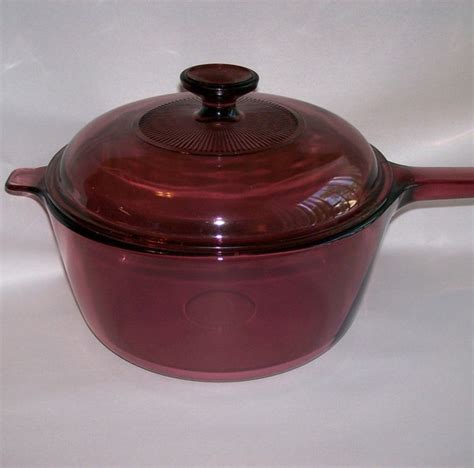 Corning Visions Ware Cranberry Qt By Fadingfiftiesvintage