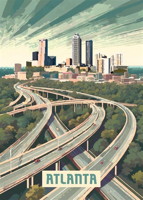 Atlanta Poster Picture Metal Print Paint By Bo Kev Displate