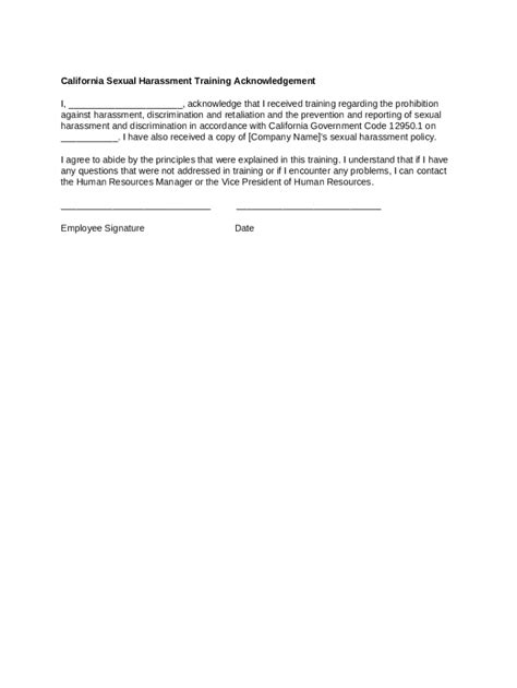 Sexual Harassment Prevention Traininglanding Pagecrd Doc Template