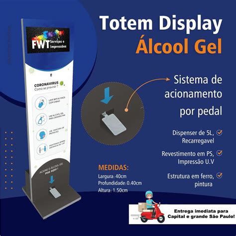 Totem M Lcool Em Gel Litros Elo Produtos Especiais