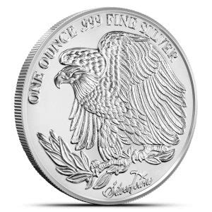 1 Oz SilverTowne Saint Gaudens Silver Rounds L JM Bullion