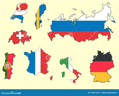 Map Of Europe With Country Flags