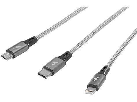 Callstel Ladekabel Smartphone 2er Set 3in1 Schnellladekabel Micro Usb Usb C And Lightning 30