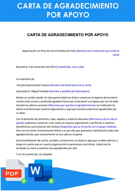 Carta De Agradecimiento Por Donacion De Equipos Compartir Carta The