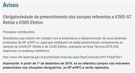 Aviso Icms Retido E Icms Efetivo Blog Ns Tecnologia