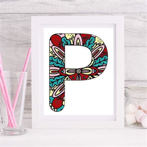 Alphabet Letter P Wall Art Downloadable Print Clip Art for - Etsy