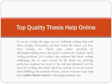 Ppt Get Thesis Help Online Services With Topics By Uk Experts