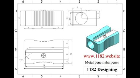 How To Design Metal Pencil Sharpener In Solidworks Youtube