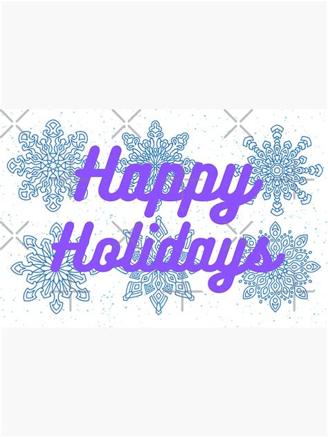 "Happy Holidays Snowflakes" Sticker for Sale by AliCatOriginals | Redbubble