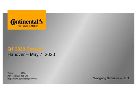 Continental Aktiengesellschaft 2020 Q1 Results Earnings Call