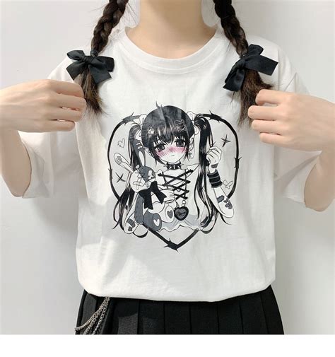 Harajuku Anime Japonesa Camiseta Mujer Harajuku Manga Corta Etsy