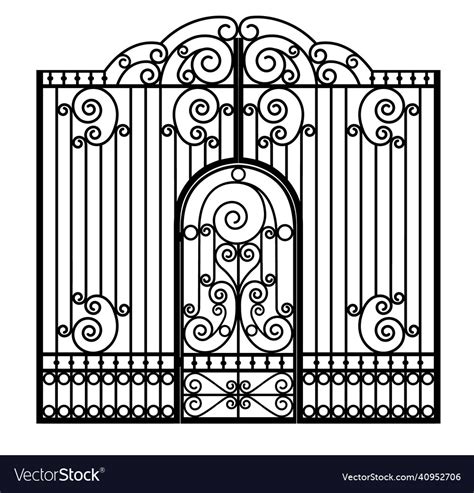 Gate With Door Royalty Free Vector Image Vectorstock