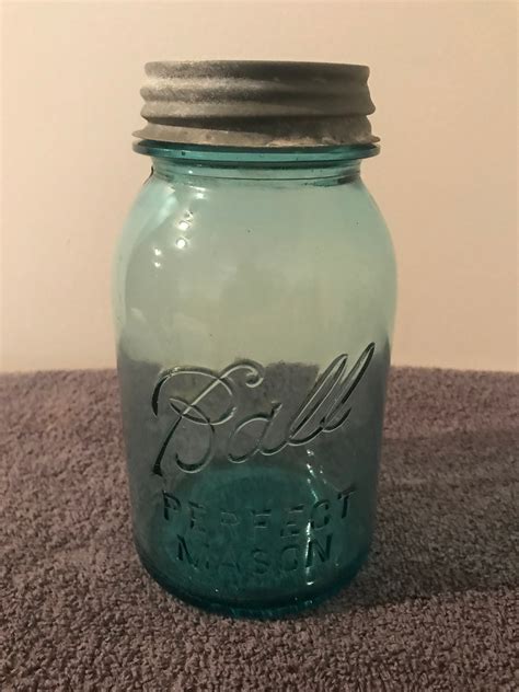 Vintage Ball Perfect Mason Blue Canning Jar Quart Size With Etsy