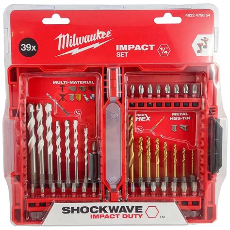 Milwaukee 4932479854 Shockwave Impact Duty Bits Boorset 39 Delig