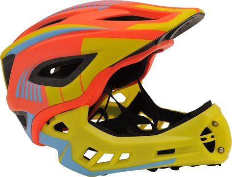 Kiddimoto Kinder Full Face Fahrradhelm Abnehmbarer Kinnschutz