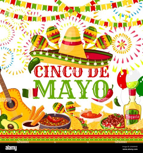 Cinco De Mayo Greeting Card For Mexican Holiday Or Fiesta Party