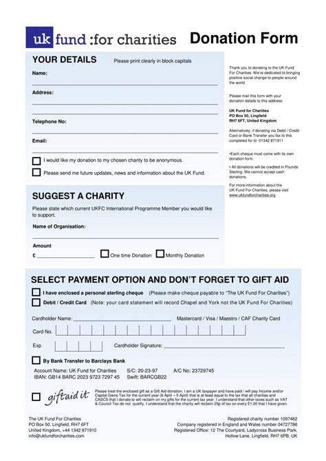 Printable Free 5 Charity Donation Forms In Pdf Ms Word Charitable Donation Agreement Template ...