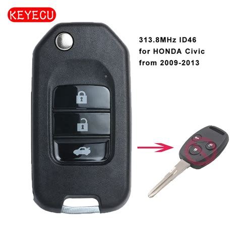 Keyecu Upgraded Flip Remote Car Key Fob 3 Button 313 8MHz ID46 Chip For