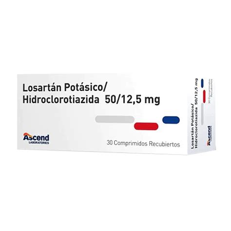 Losartan Potásico Hidroclorotiazida 50 mg 12 5 mg x 30 comp