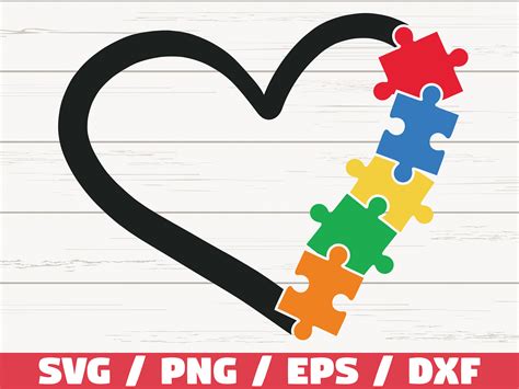 Autism Heart Svg Cut Files Commercial Use Cricut Clip Etsy