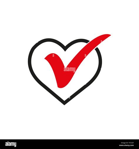 Heart Sign Web Icon With Check Mark Symbol Vector Illustration Design