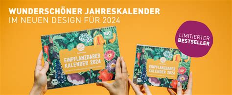 Plantura Einpflanzbarer Kalender A Format Bio Saatgut Kalender