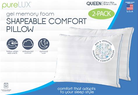 Sinomax Usa Inc PureLUX Gel Memory Foam Cluster Pillow Queen 2 Pack