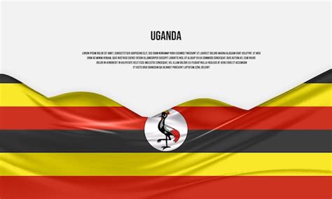 Projeto Da Bandeira De Uganda Acenando A Bandeira De Uganda Feita De