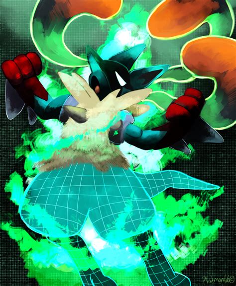 Lucario Mega Evolving finshed by Phatmon on DeviantArt