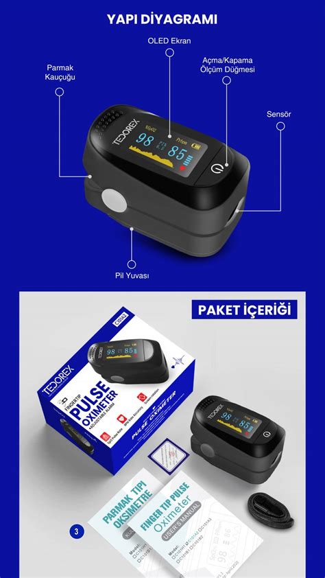 Sesli Parmak Tipi Pulse Oksimetre Tedorex Tıbbi Cihaz ve Medikal Ürünler