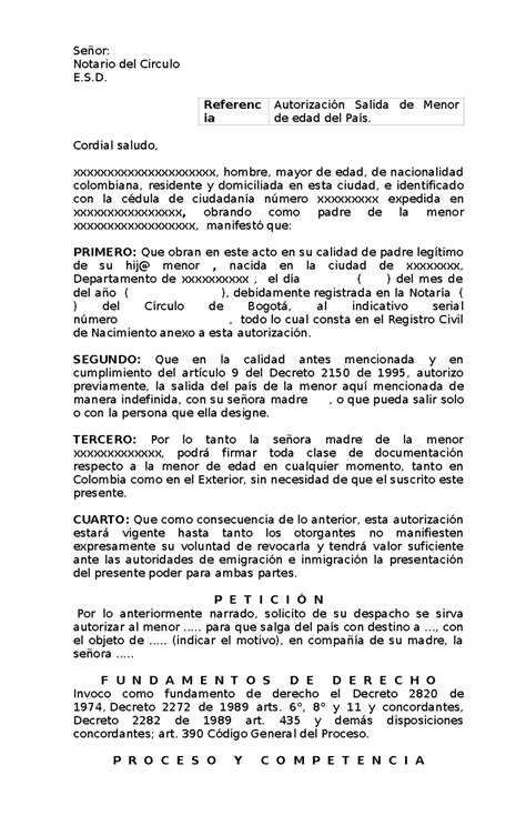 Salida EL PAIS PARA Menor DE EDAD ( Otorgan LOS Padres) - Señor