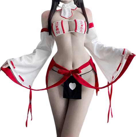 Amazon LureZone Women S Sexy Japanese Witch Cosplay Lingerie Anime