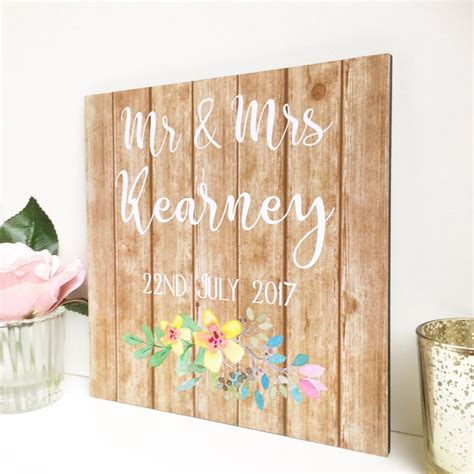 Personalised Mr And Mrs Sign Wedding Keepsake Plaque Etsy UK