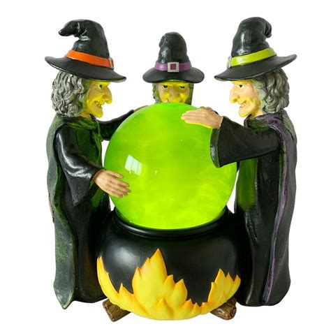 Home Accents Holiday 8-inch LED-Lit Witches with Crystal Ball Halloween Decoration | The Home ...