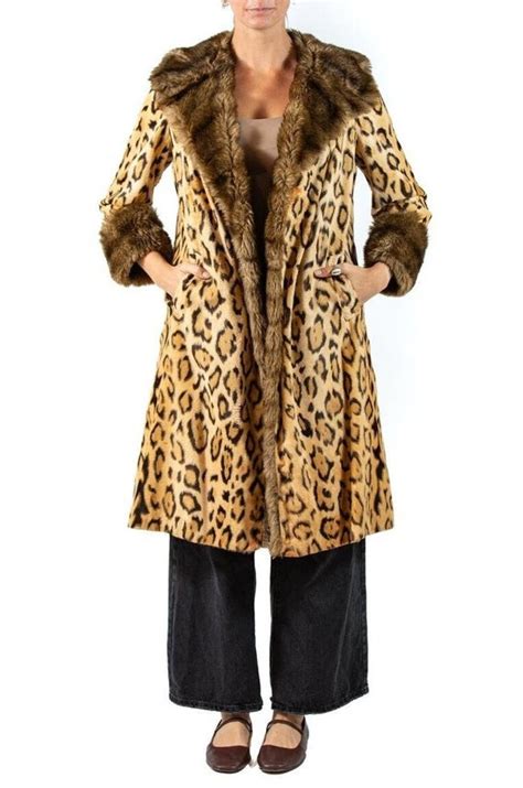 S Leopard Print Faux Fur Coat Gem