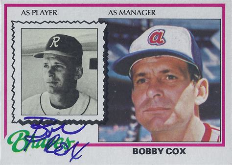 Topps Bobby Cox Manager Hall Of Fame Autographed