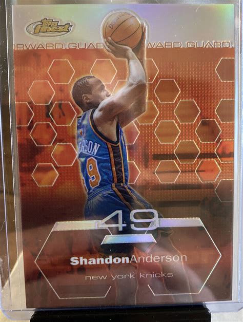 2002 03 Topps Finest Refractor 67 Shandon Anderson 250 For Sale