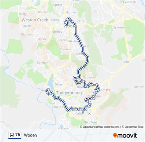 76 Route Schedules Stops And Maps Woden Updated