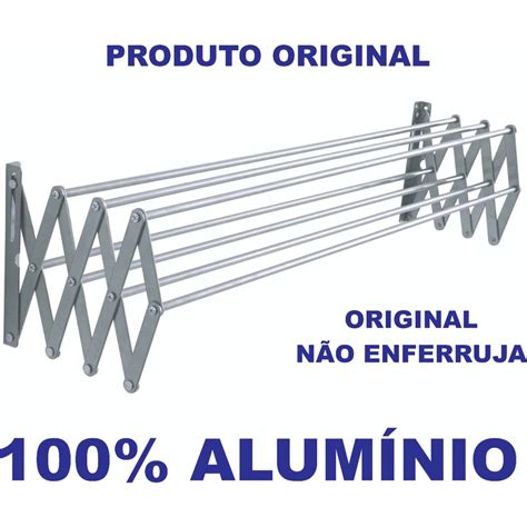 Varal Sanfonado De Parede Retrátil 60cm 100 Alumínio Shopee Brasil