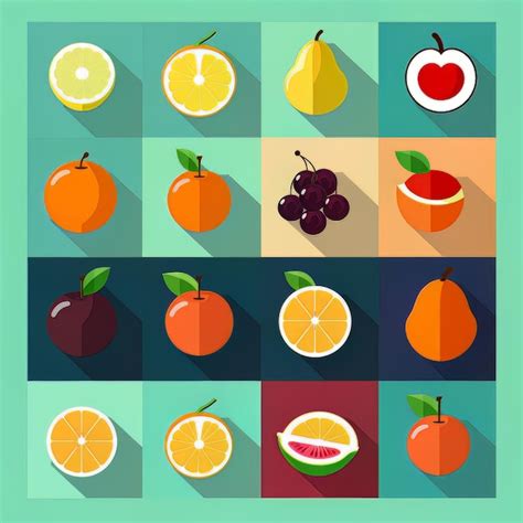 Premium AI Image | colorful fruit collection illustration