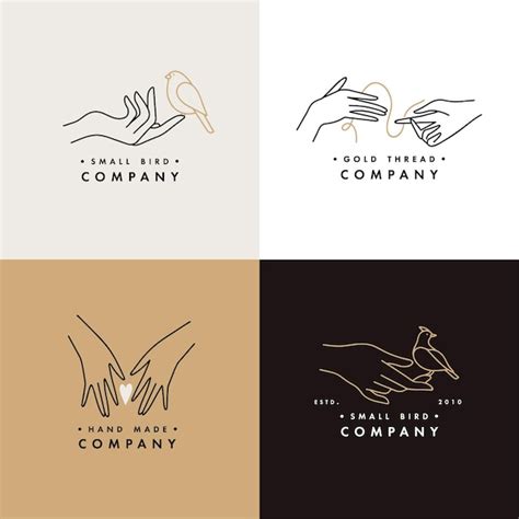 Premium Vector Vector Design Linear Template Logos Or Emblems Hands