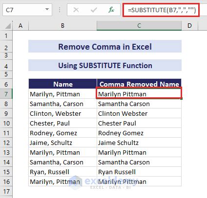 How To Remove Comma In Excel Methods Exceldemy