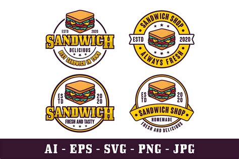 Sandwich Shop Badge Vector Design Logo Graphic by Kerja Serabutan ...